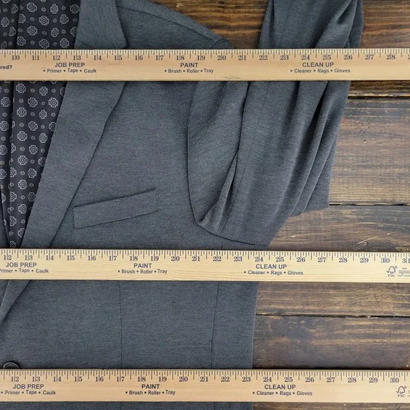 Chaps Men's Sport Coat Blazer Two‎ Button Charcoal Gray Polyester Blend Sz 48L